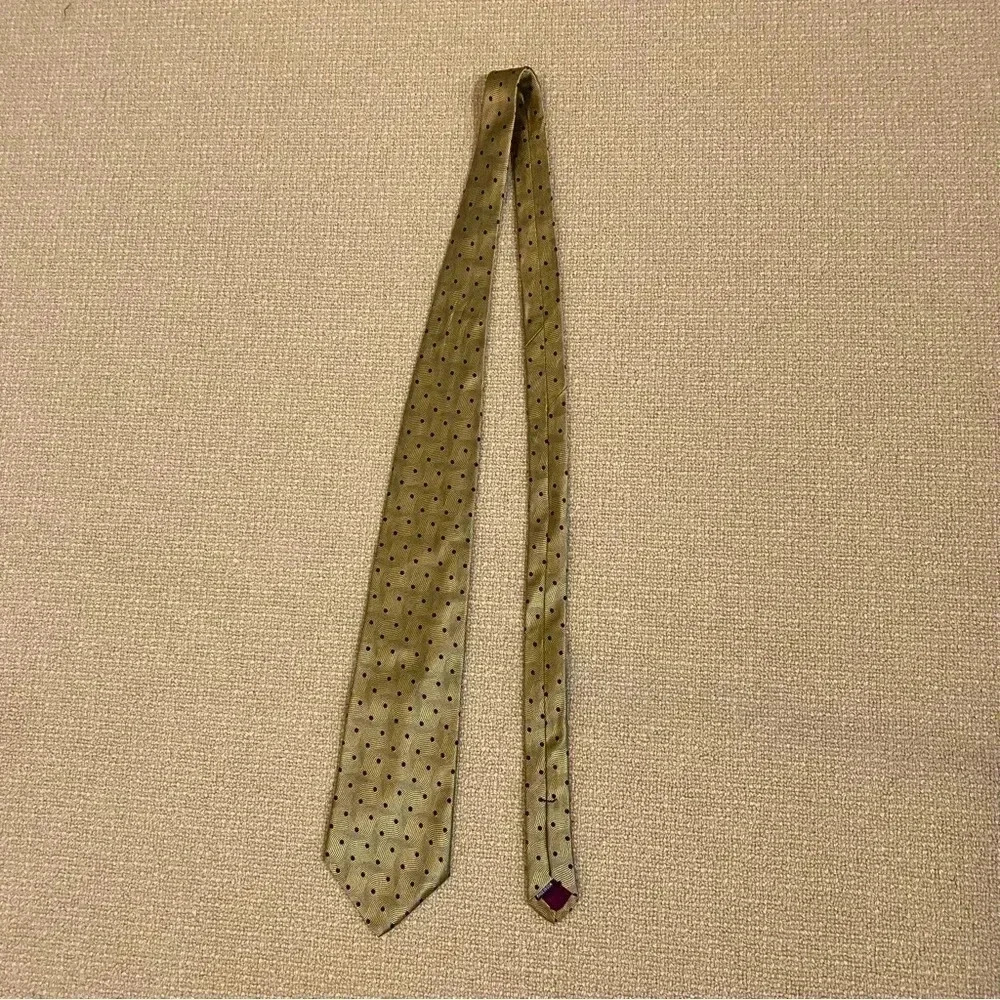 Jos. A. Bank Premier Collection Made in USA Men’s Formal Tie Gold with Polka Dot